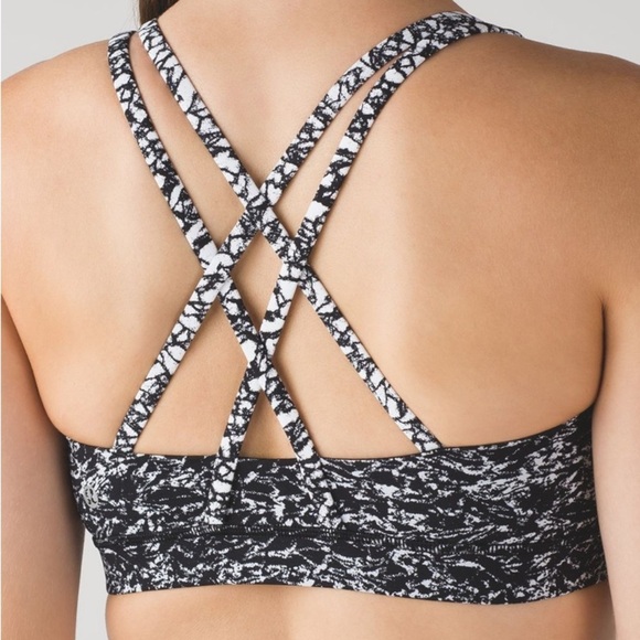 Lululemon Energy Bra Iced Wave White Black / Ice Breaker White Black - Picture 8 of 8